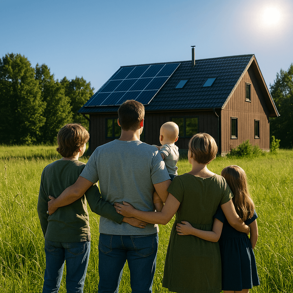 Family enjoying clean energy